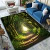 1PC Green Forest Path Sunlight Print Carpet Rug for Living Room Bedroom Sofa Doormat Home Decor Non-slip Floor Mat