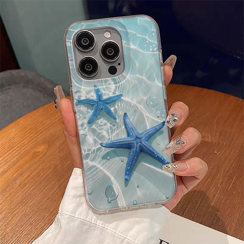 Ocean Starfish Phone Case For iPhone 16 15 14 Pro Max Plus 11 12 13 16e X XR XS Max 7 8 Plus SE2020 2022 Shockproof Cover