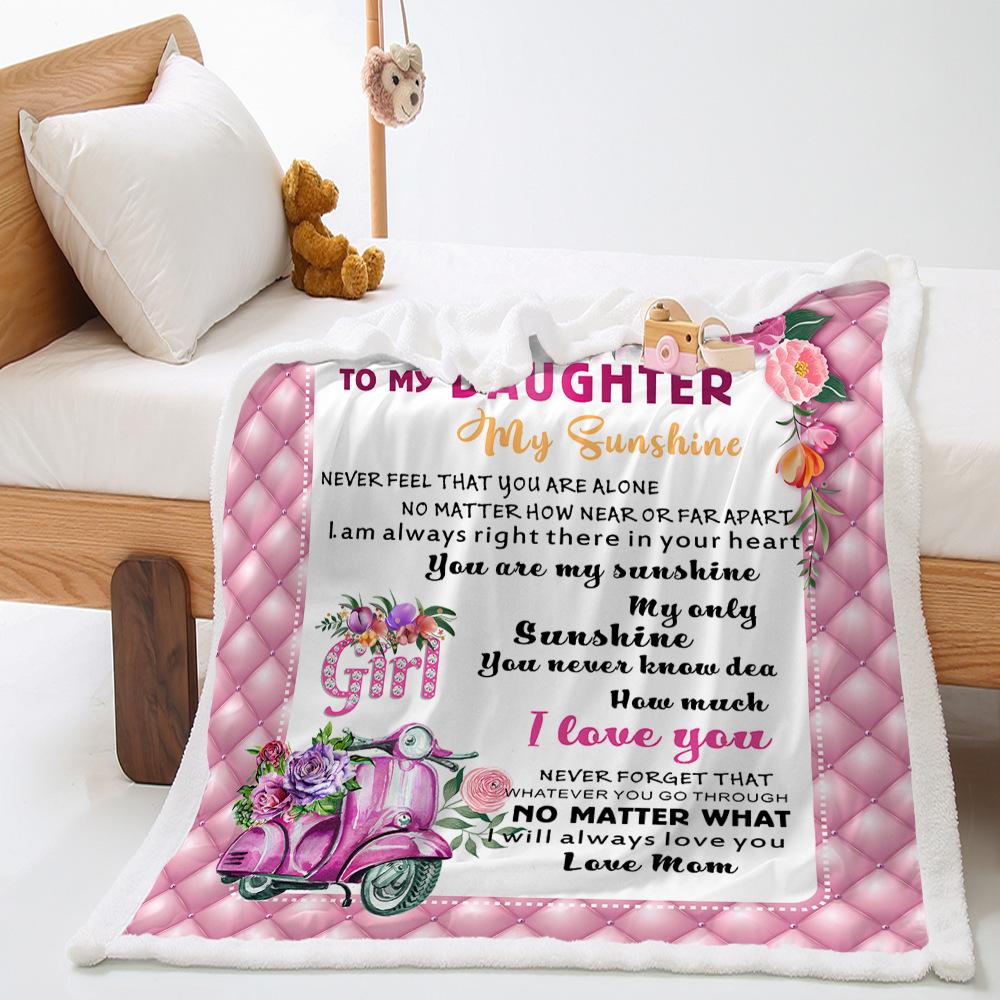 Decke 2D Digitaldruck Lammfell Kristallfleece Handgeschriebener Brief Deckenbezug Decke