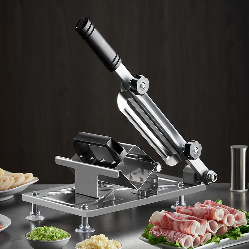 GIANXI Mutton Roll Slicer Stainless Steel Manual Cutting Rice Cake Frozen Beef Slicer Commercial Meat Planing Artifact