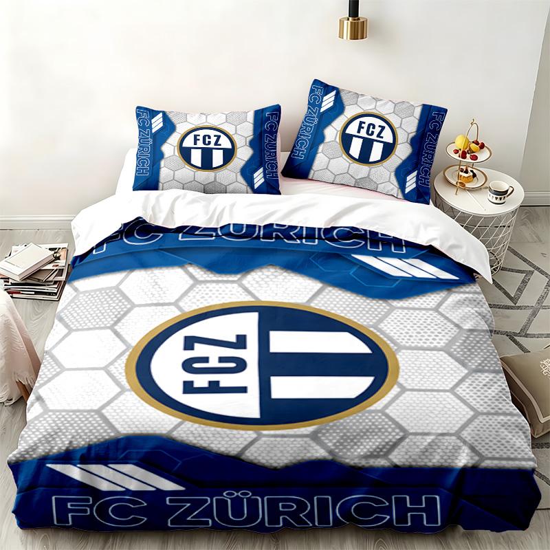FC Zurich 3 dalių komplektas Puikiai tinka miegamojo naudojimui Patogus patalynės komplektas apima antklodės užvalkalą ir du pagalvių užvalkalus Ideali dovana gimtadieniui ar Kalėdoms