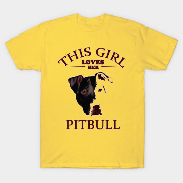 Unisex Fashion TShirt This Girl Loves Her Pitbull Print TShirt Plus Size S-5XL T-Shirt 100%Cotton Tops O Neck Short Sleeve Tees