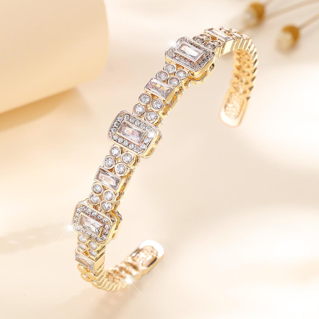 Full Hollow Opening New High-end Niche Versatile Jewelry Zircon Bracelet