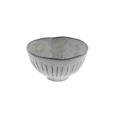 Tableware East Rice Bowl Black Clay Japanese Style Ribbed Rice Bowl Japanese Tableware 11.2cm