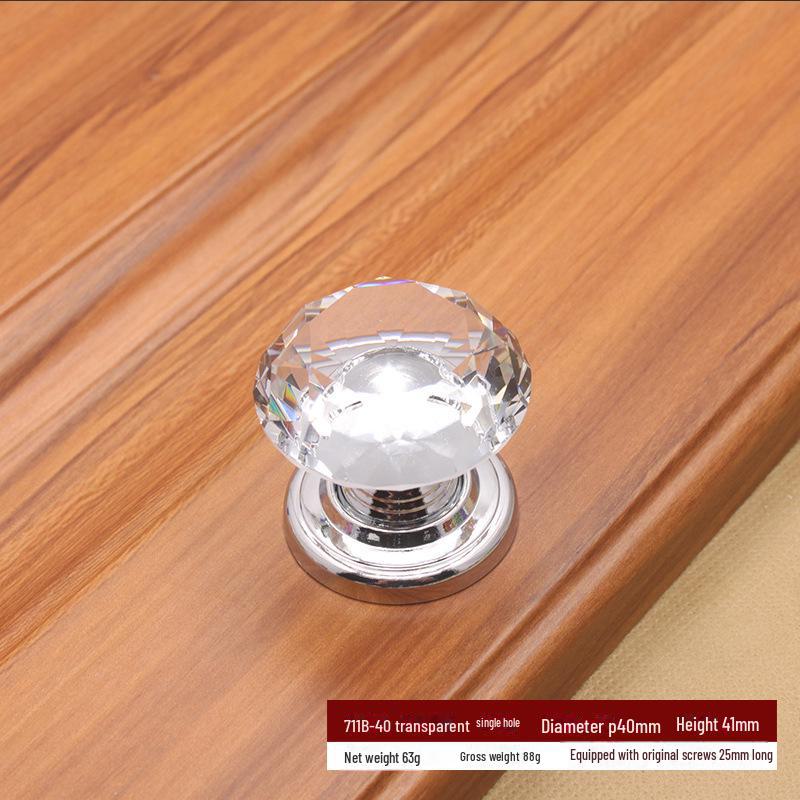 

Ручка для дверцы шкафа из хрустального стекла - одно отверстие, сферическая, ромбовидная, 30 мм