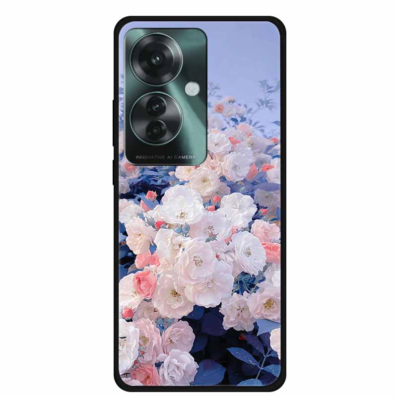 Phone Case for Oppo Reno11 A Silicone TPU Soft Back Cover for Reno 11 A 11A Fashion Shell Floral Shiled Capa 6.7" Funda