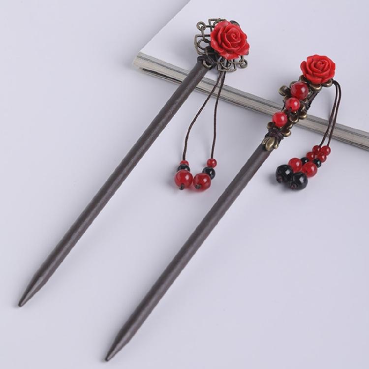 Elegant Dangling Hair Pin Hair Styling Accessory Classical Charm Wood Hair Stick For Fashionable and Traditional Costume