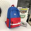 Schulrucksack mit großem Fassungsvermögen, Farbblock, multifunktionaler Reiserucksack, Unisex-Rucksack