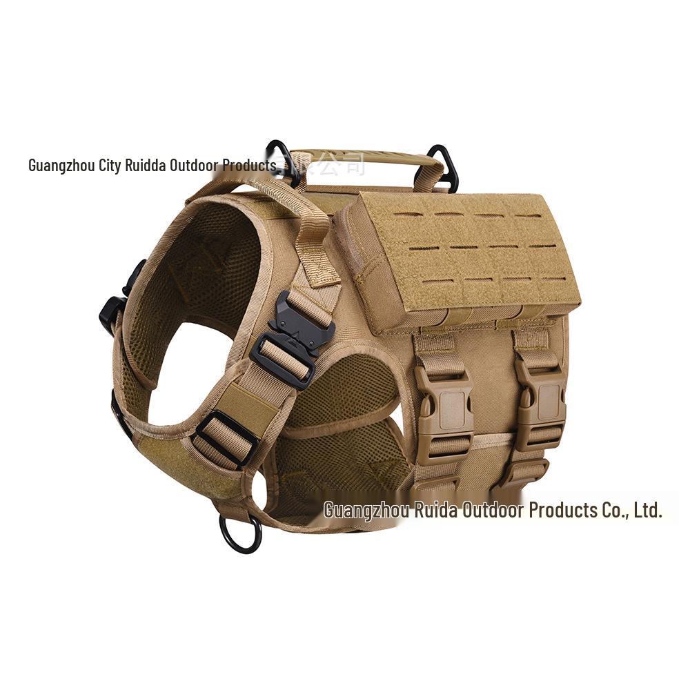 Waterproof Camouflage Tactical Dog Vest - Nylon Outdoor Training Harness Large