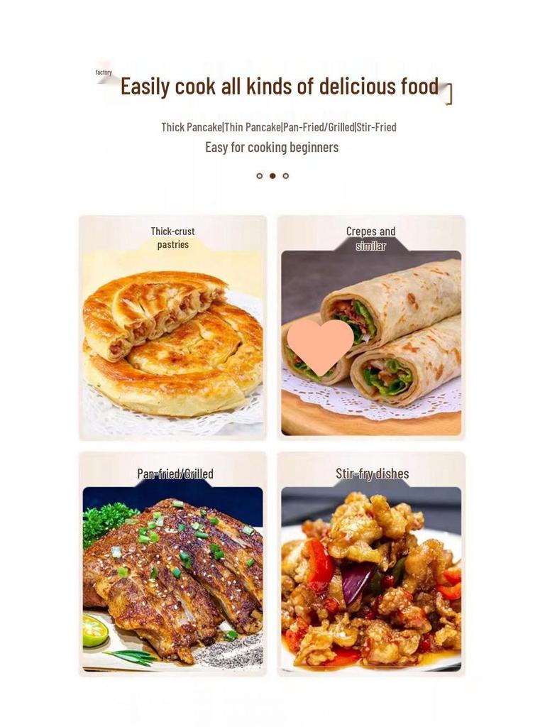 Multipurpose Non-Stick Stainless Steel Electric Pancake and Frying Pan