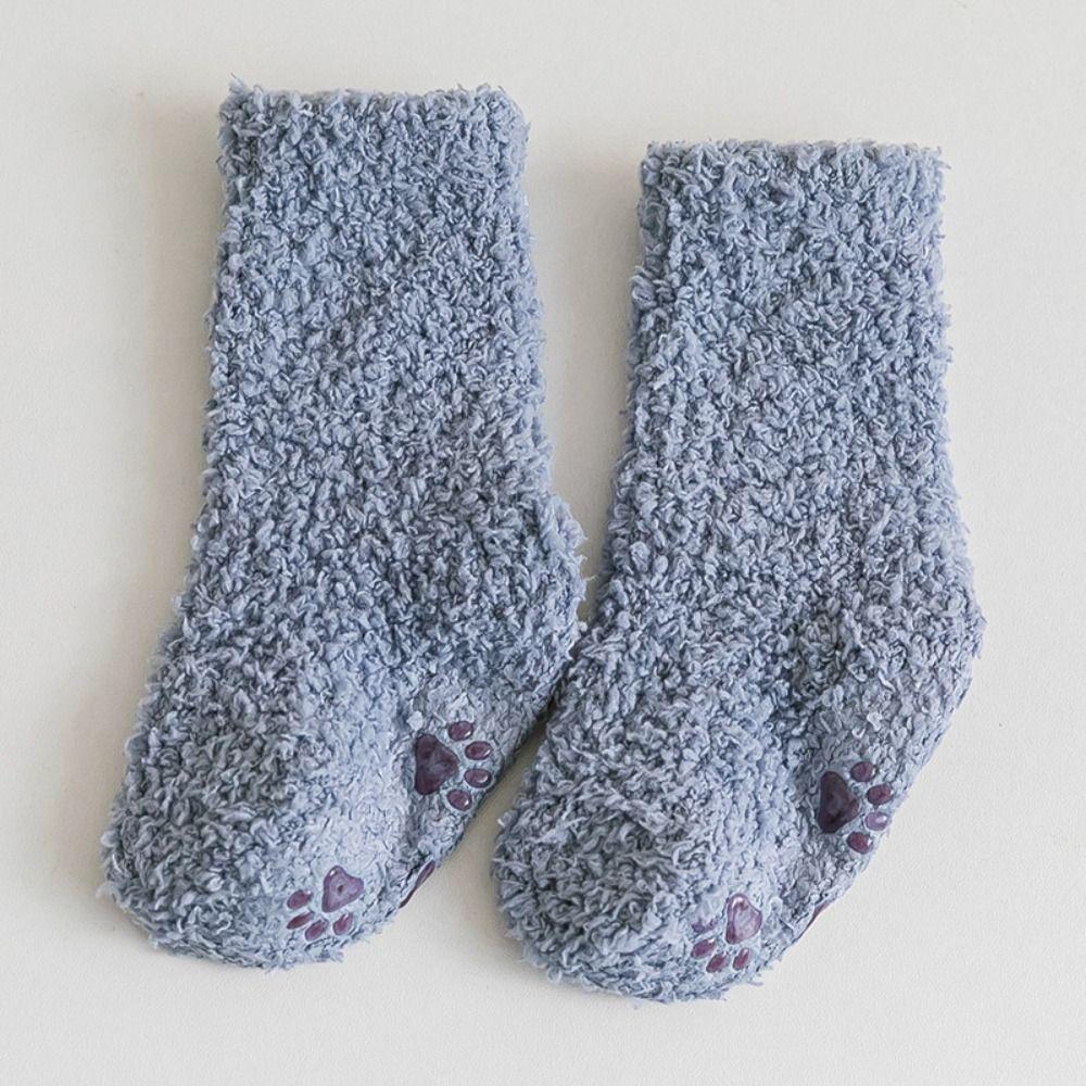 Korean Style Infant Learning Walk Socks Thickening Home Sleep Socks Coral Fleece Baby Socks  Baby
