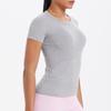 Women's Seamless Knit Solid Color Breathable Short Sleeve Sports Yoga T-shirt