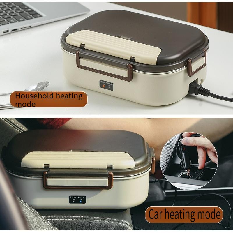 Stainless steel food electric 5-grid large lunch box,no water injection heating,can be for car charging insulated lunch box