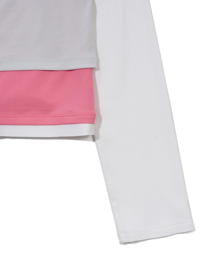 YOUHEE 3 Layered Long Sleeve T-Shirts_Pink