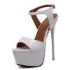 Patent Leather Platform High Heel Women's Sandals for Nightclubs and Stages