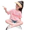 Girls Summer Loose Fit Cartoon Rabbit Print T Shirt for Big Kids