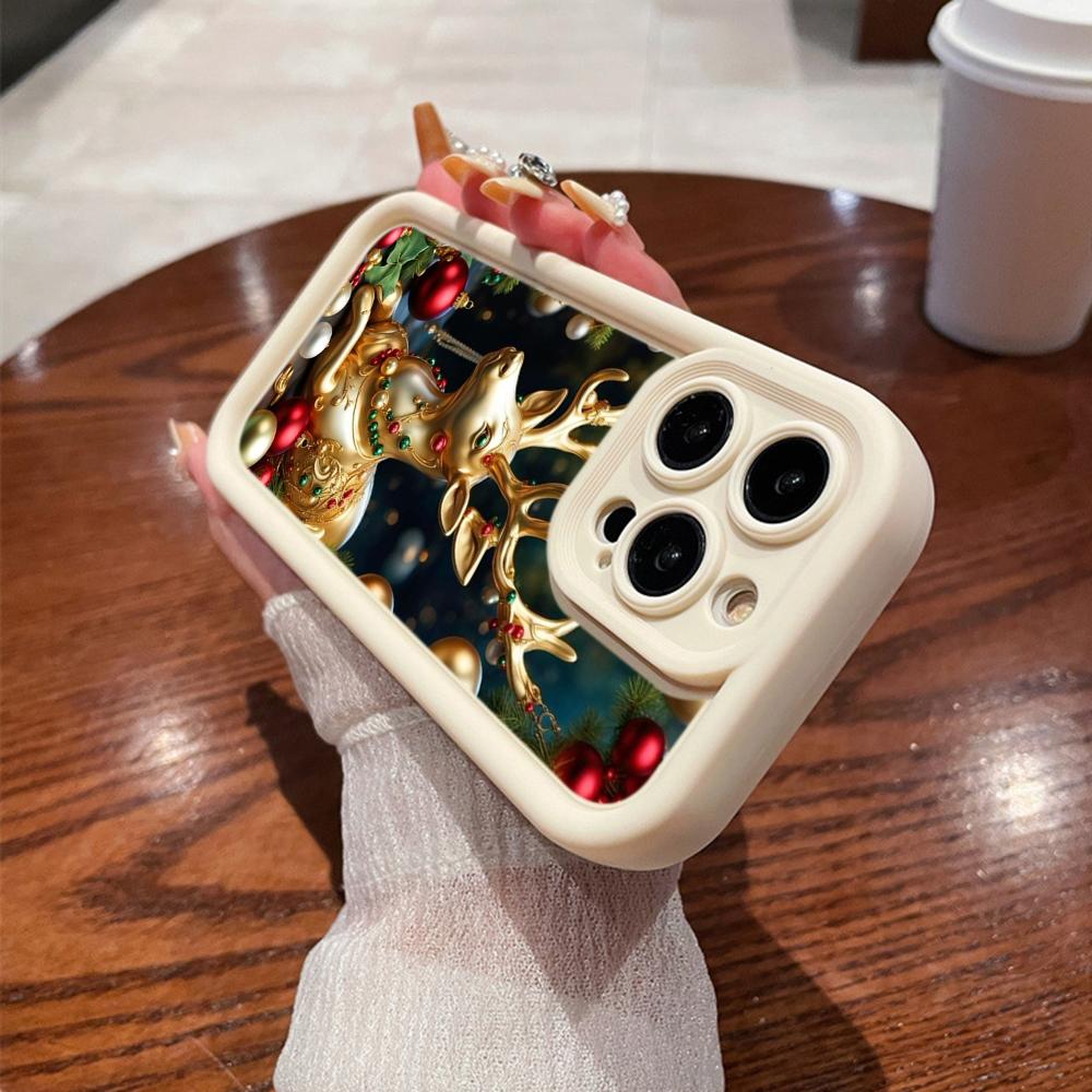 N105 Christmas Happy New Year Art Soft Angel Eyes Phone Cases for iPhone 16 15 14 13 11 Pro Max 8 7 6s Plus 12 Mini XR XS Max SE Shockproof Cover
