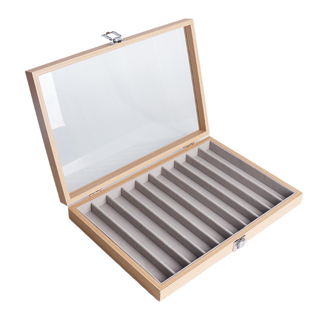 Jewelry Box Wood Frame with Multiple Compartments for Women Ladies Earrings Rings and Necklaces Display Organizer