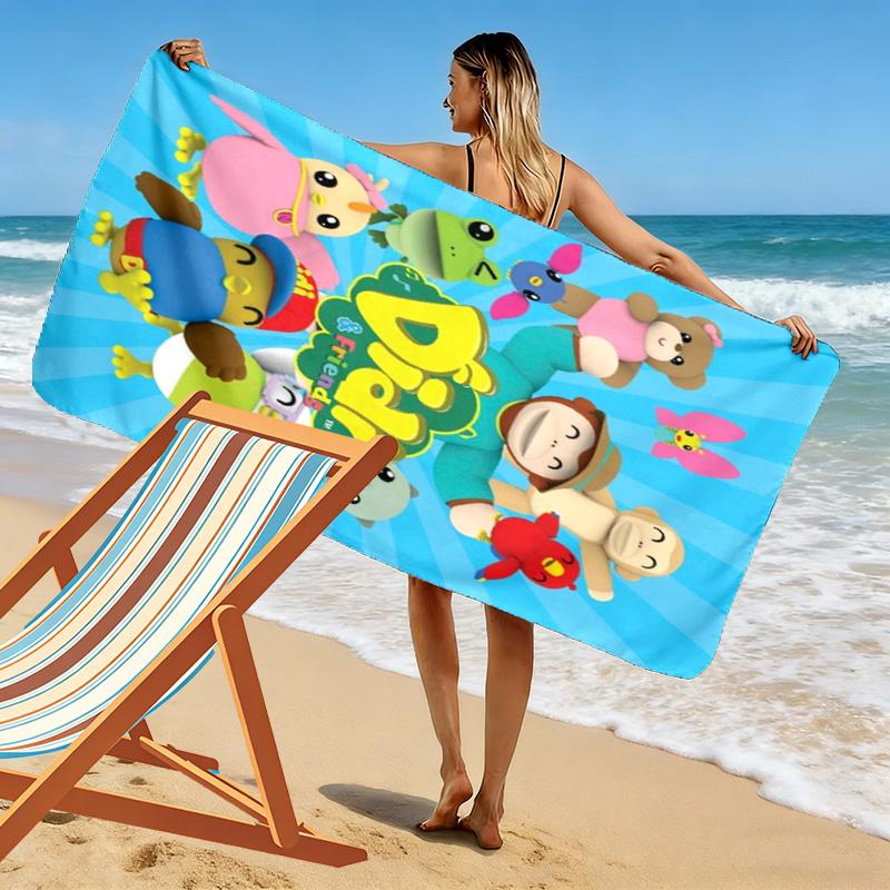 Didi and Friends Print Beach Towel, Large Soft Quick Dry Towel for Beach Camping Swimming