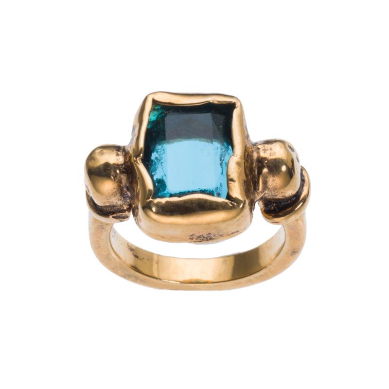 Italian Retro Square Crystal Ring for Women, Fashionable Niche Exquisite Light Luxury Versatile High-End Open Index Finger Ring United States