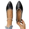 Large size pointed head shallow mouth single shoes women's spring and autumn new pearl versatile one-pedal shallow mouth Doudou shoes
