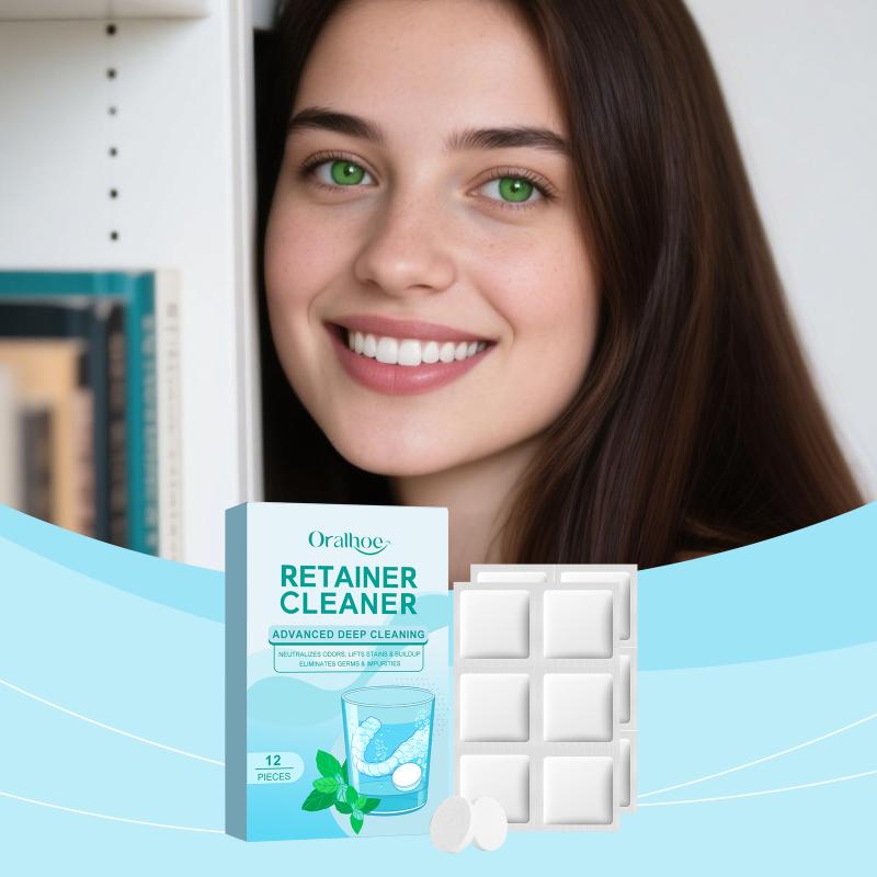 

12Pcs Oralhoe Daily Denture Effervescent Tablets-Gentle Cleaning, Fresh & Clean, Portable Design, Boosts Cleaning