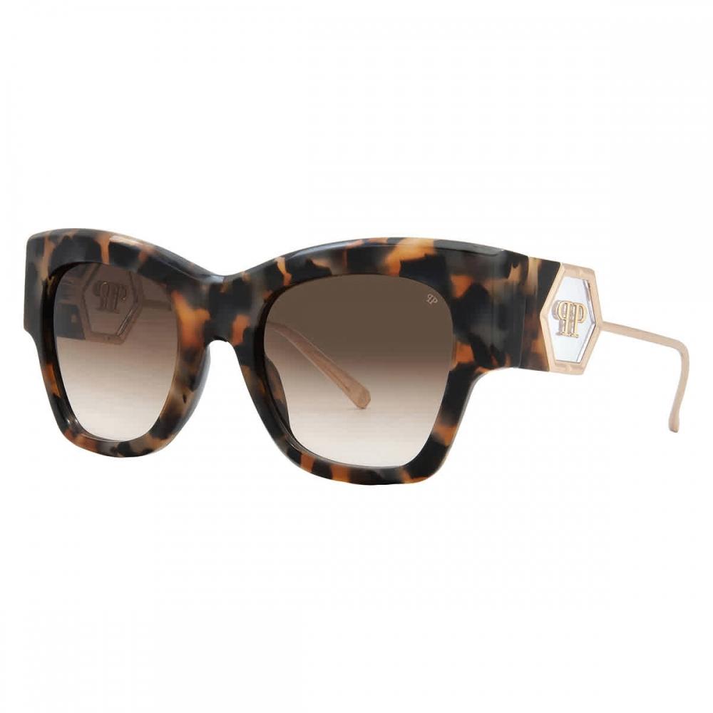 Philipp Plein Brown Gradient Butterfly Ladies Sunglasses Spp120m 0kha 53 Multi