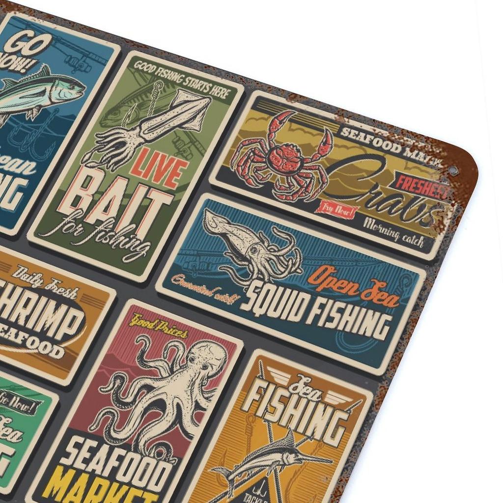 1-Pack Retro Metal Wall Plaque, 20×30cm and 30×40cm, Shabby Rusted Sign for Dining Area, Corridor, Bar or Restaurant