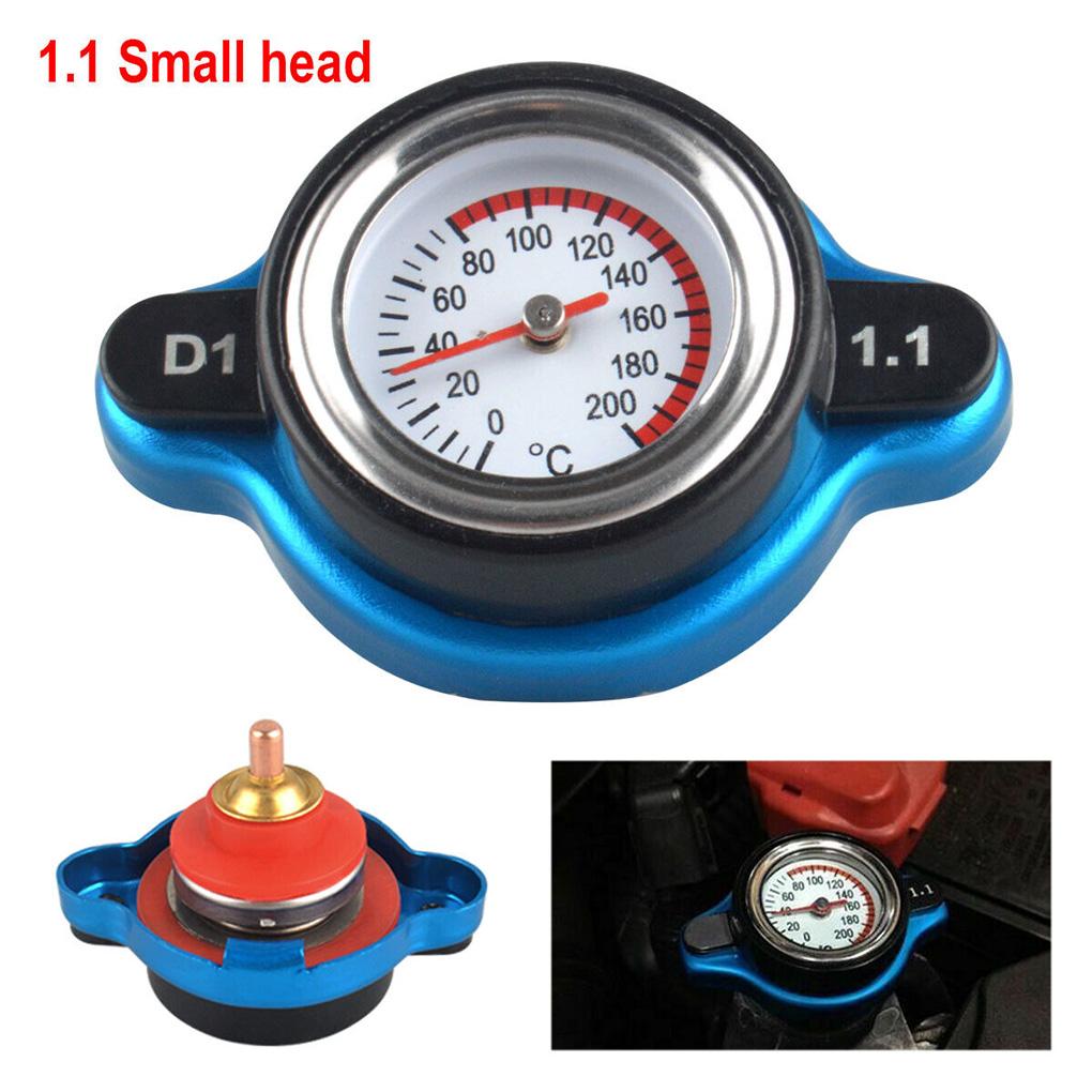Blue Radiator Cap With Small End Water Temperature Gauge - Efficient Monitoring Easy Installation High-Q Durable