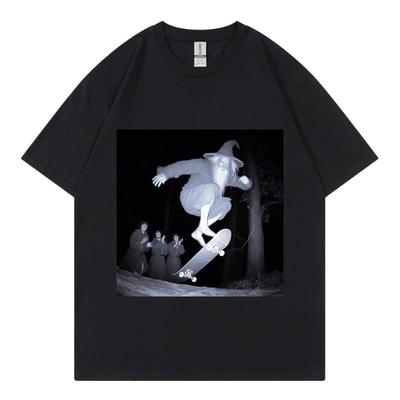 Wizard Skatebaording Meme Graphic T Shirt Vintage Fashion Short Sleeve Tshirt Men Women High Quality Cotton Tshirts Streetwear