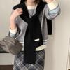 Korean Style Knitted Shawl Knotted False Collar Shoulder Wrap Warm Neck Guard Scarve  Ladies