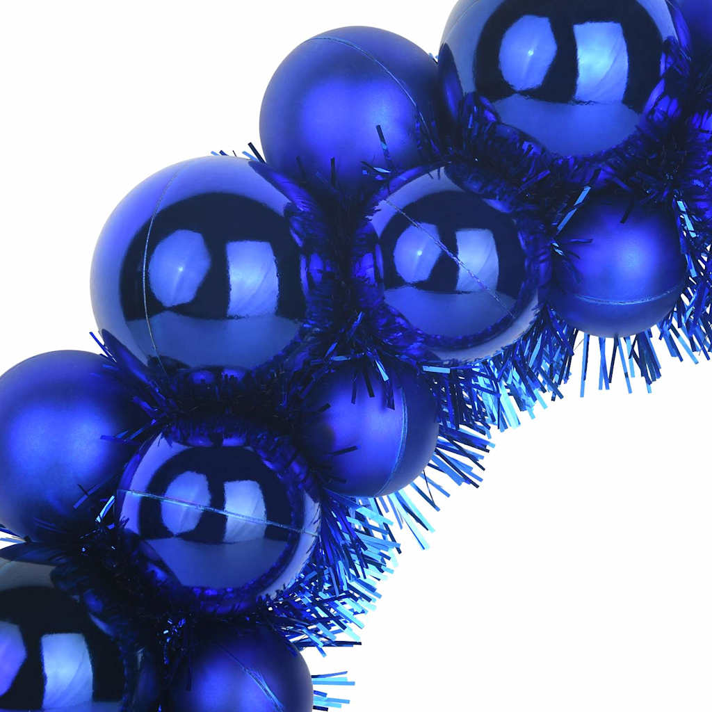 Christmas Ball Wreaths 2 pcs Blue 33 x 33 x 7 cm Polystyrene