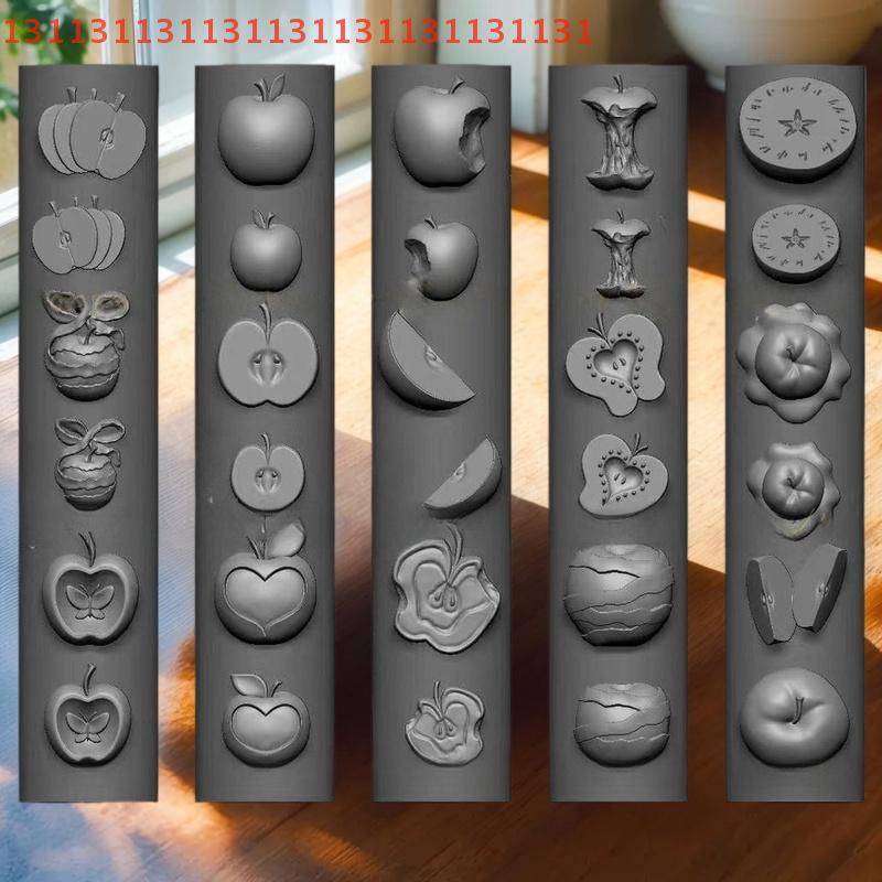 Charming 3D Nail Art Silicone Mold with Cartoon Animals & Fruit Design; DIY Manicure Decoration Tool for Creative Styles.