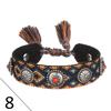 European Woven Bracelet with Metal Nail Buckle and Tassel for Women