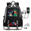 Large Capacity Backpack Printed Student USB School Bag