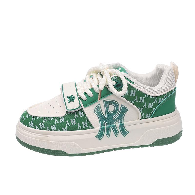 New Guochao letter printing contrasting color muffin and sports shoes niche retro style couple platform skateboard shoes