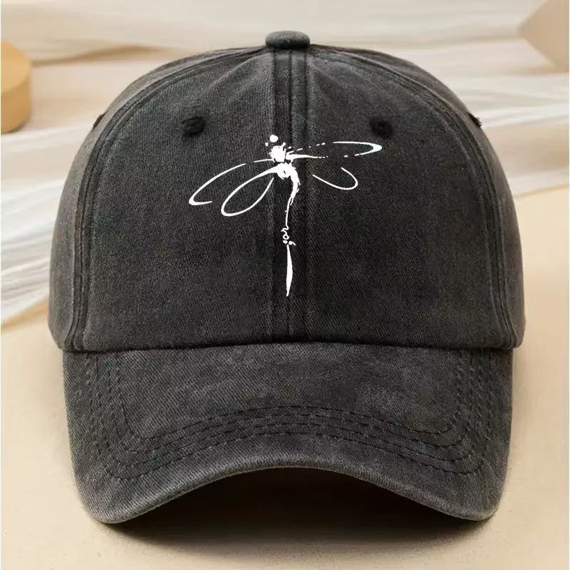Butterfly Printed Pure Cotton Baseball Cap Wash and Used for Leisure Outdoor