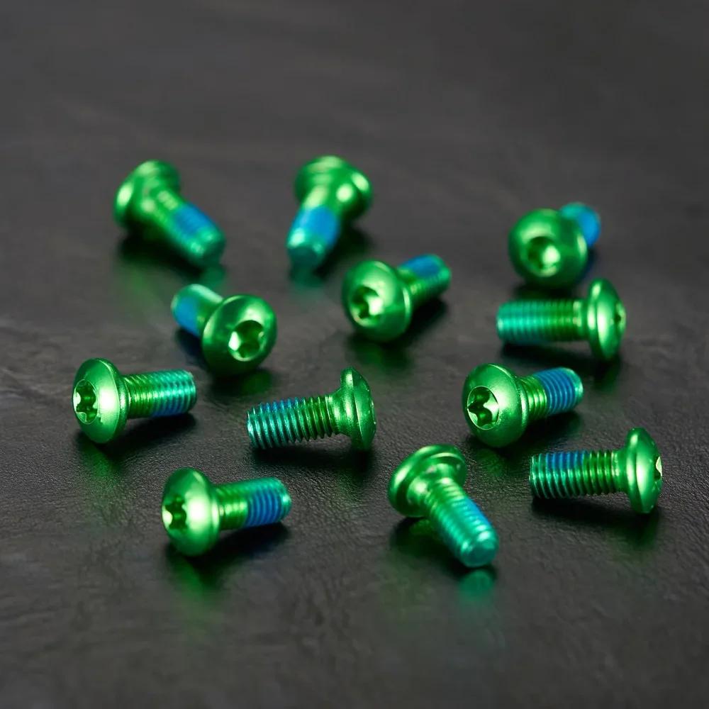 12pcs Colorful Bicycle Disc Brake Rotor Bolts T25 M5x9mm Stainless Steel Road Bike Fixing Screws Part Cycling Accessory