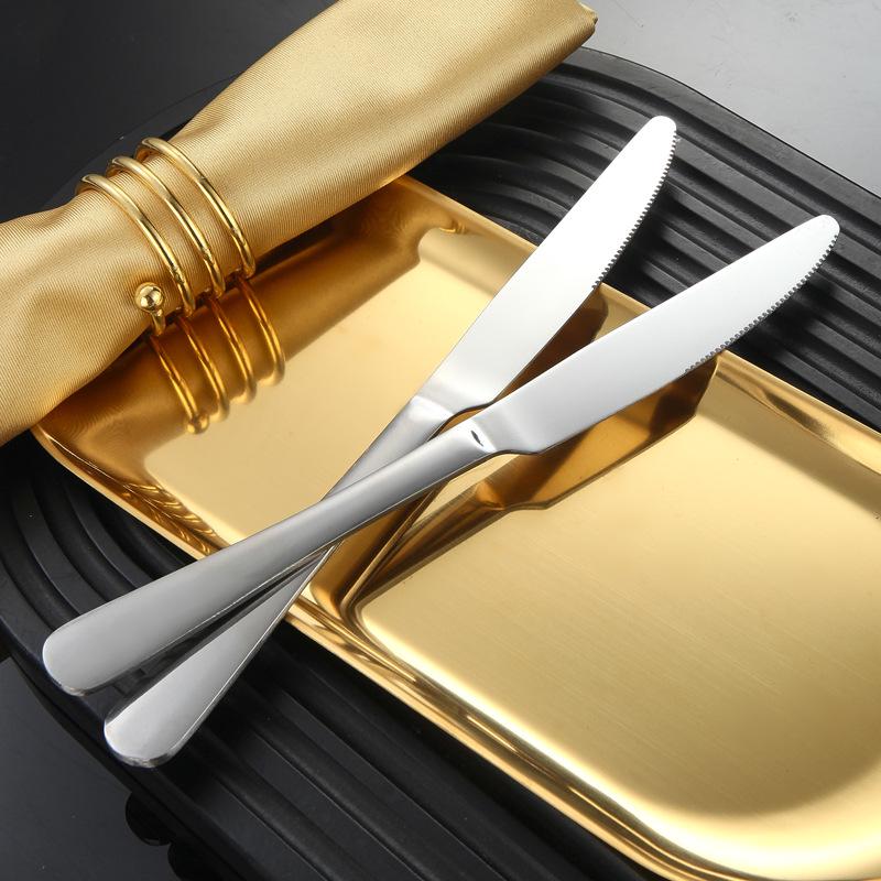 Europäisches Edelstahl-Tischmesser - Erwachsenes Steak-Tischbesteck im westlichen Stil für Zuhause & Hotel
