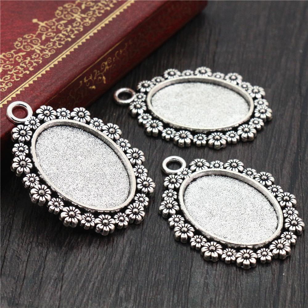 10 pièces 18x25mm Taille intérieure 3 couleurs Style classique Cabochon Camée Base Monture Charms Pendentif Bijouterie