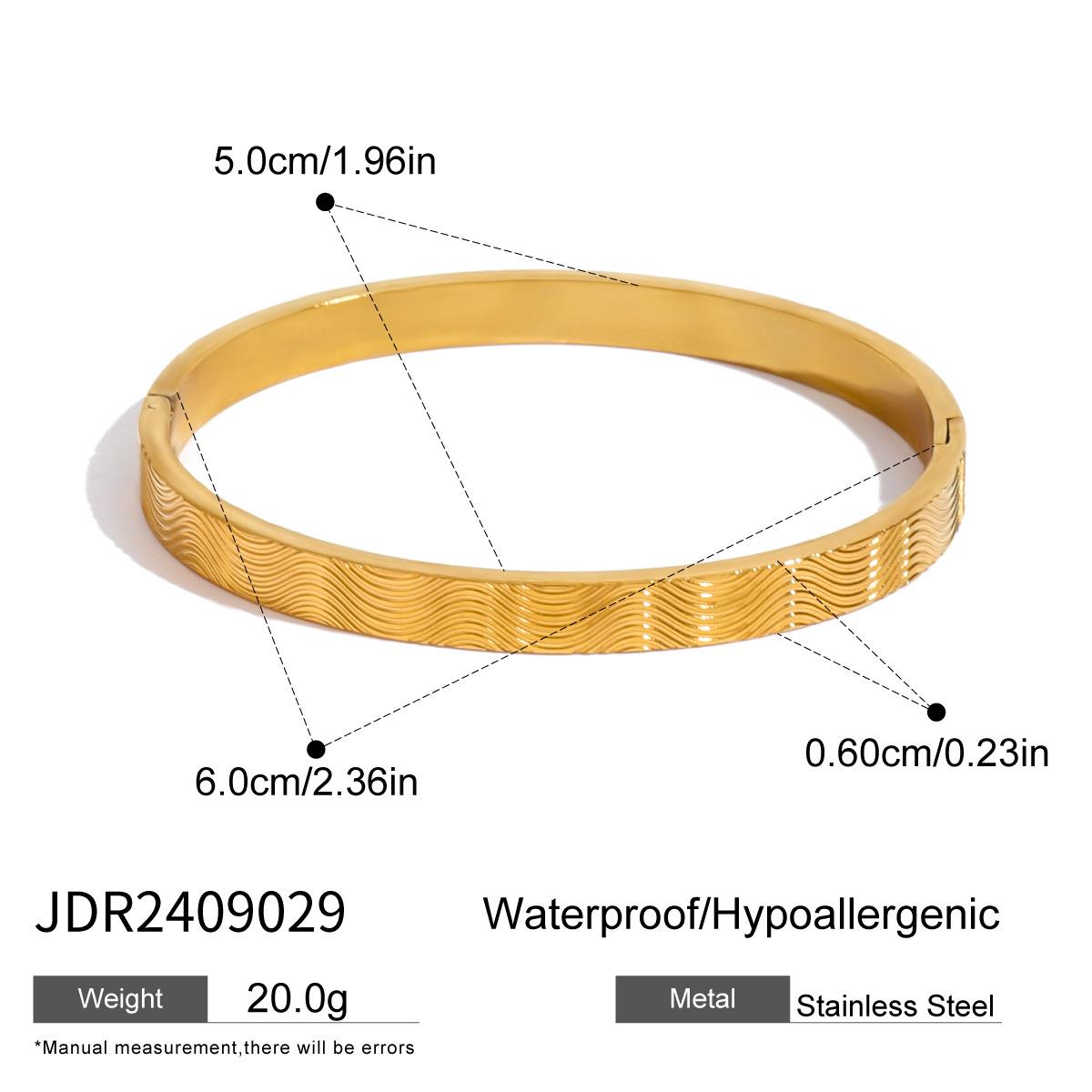 JYL TS Bracelet Bangle Wave Pattern Buckle Design Trendy Look Brings Flow & Opportunities JDR2409029 сизый