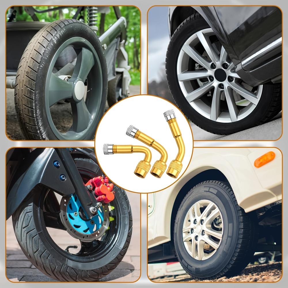 3pcs Tire Valve Stem Extender 45/90/135 Degree Angle Brass Air Tyre Valve Stem with Extension Adapter for Car Truck Motorcycle Valve Stems 1