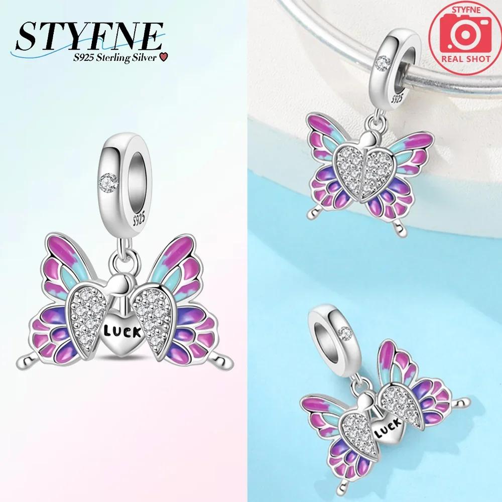 Original Color-Changing Rose Pendant Cherry Butterfly Girl Cat Copper Charms Bead Fit Bracelet Accessory Gift Diy Jewelry