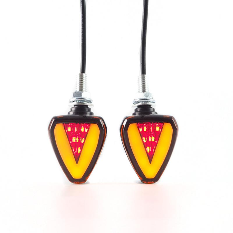 Motorcycle LED Turn Signal DC 12V Dustproof Anti-collision Mini Warning Light for Off-road Motorbike Riding Trips