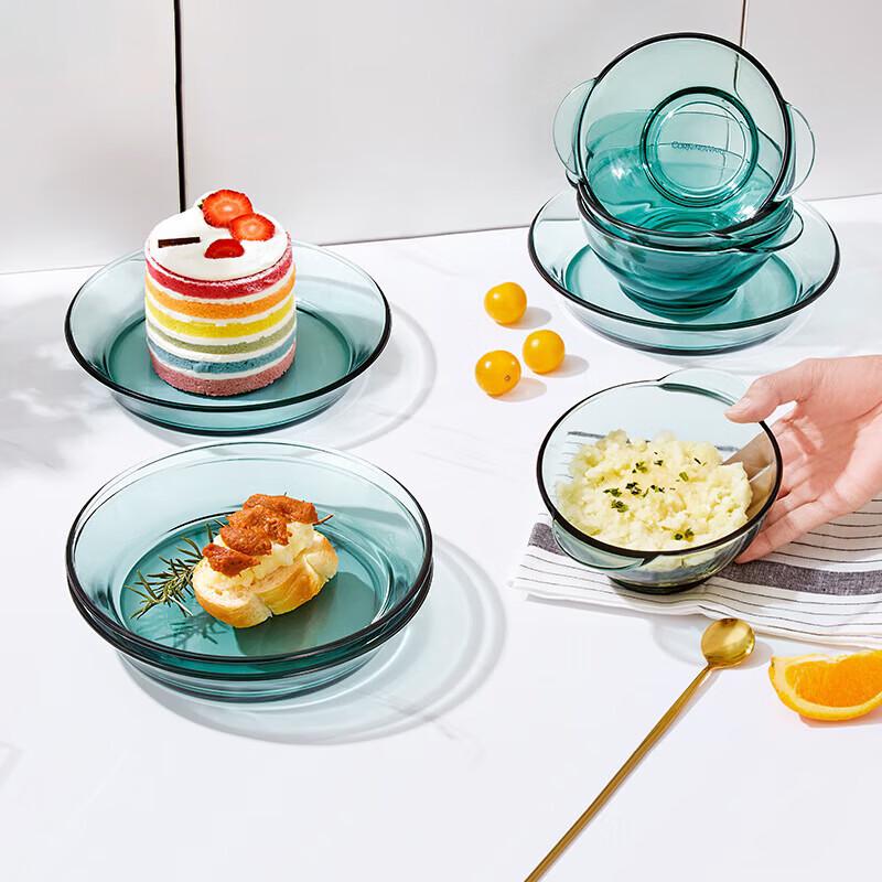 Набор столовой посуды из термостойкого стекла Corning Lake Green 8-piece Set (2-4 Person)