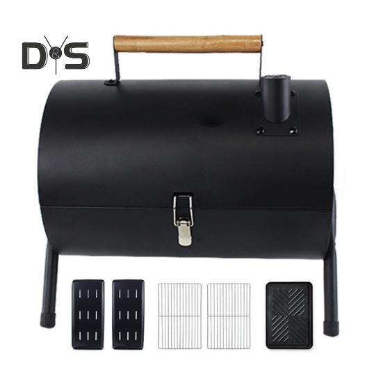 

1 комплект портативного угольного гриля для барбекю с сеткой для гриля, двухсторонняя сковорода для кемпинга, пикника, готовки на заднем дворе, складной гриль для барбекю с ручкой чёрный