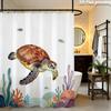 Sea Turtle Tropical Reef Shower Curtain – Colorful Fish & Coral, 2D Flat Print, Polyester, 70.8"X70.8"Inches