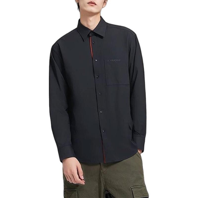Burberry Shirts Men's Black Lapel Moderate Other 80842841