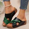 Women Wedges Platform Slippers 2025 Summer New Peep Toe Rome Shoes For Women Low Slippers Heeled Beach Sandals Slides Women