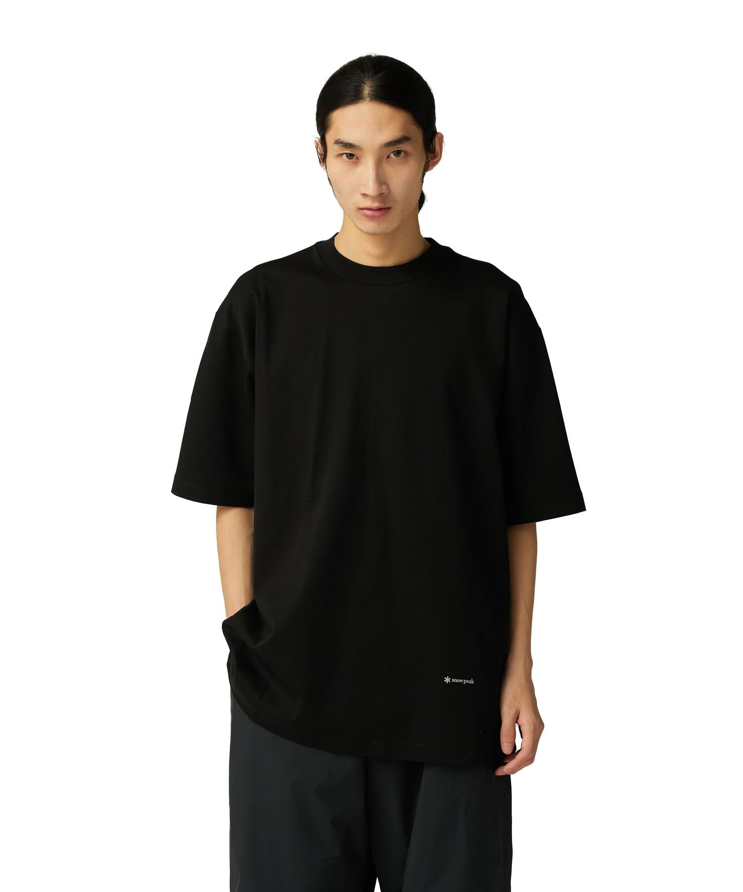 

Snow Peak Organic Cotton Mercerized Short Black T-Shirt TS-25AU001, Sleeve, Men s/Women s, XL, чёрный